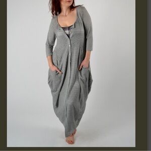 Alembika Gray Knit Cardigan Dress